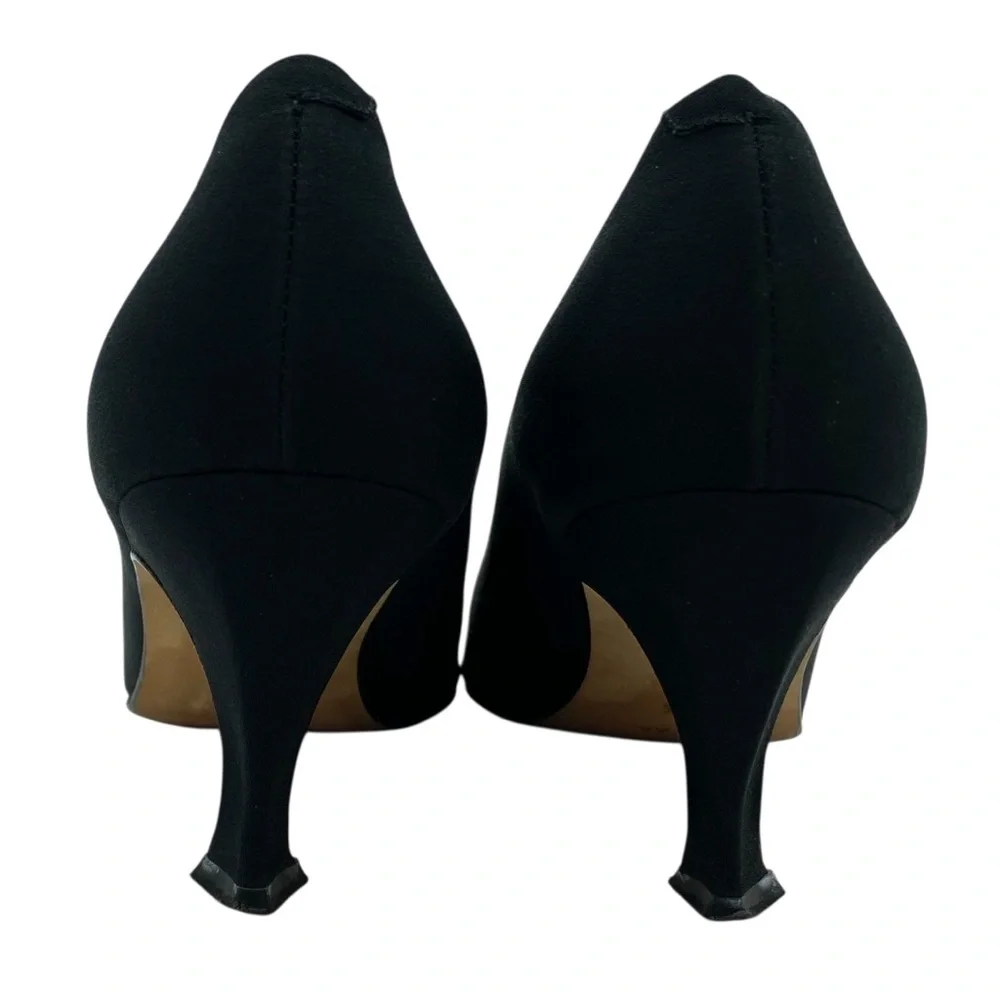 Vintage Via Spiga Fabric Upper Classic Block Heel Pointy Toe Heels